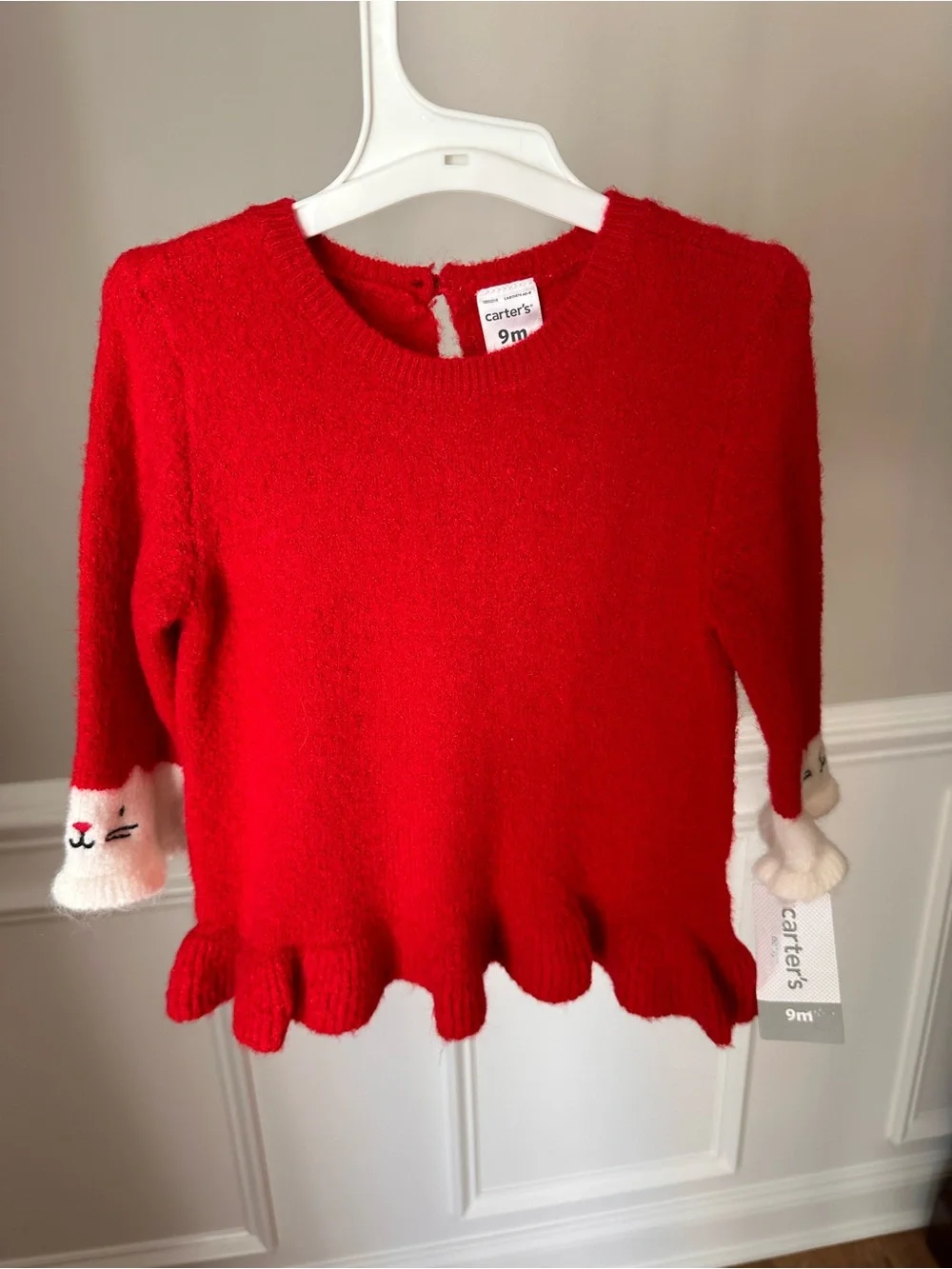 NEW Carter’s Red Cat Sleeve Sweater size 9 Months